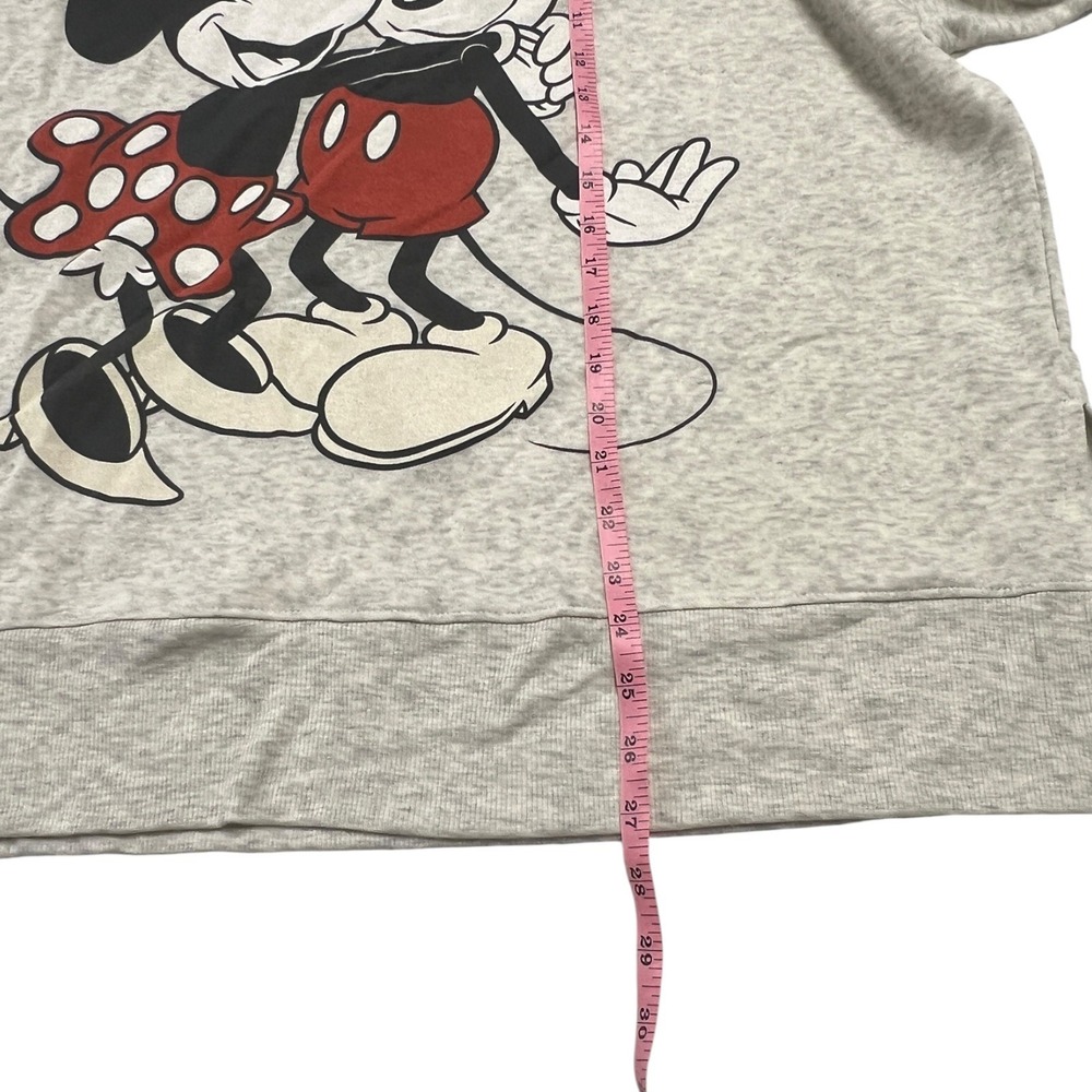 Disney Mickey and Minnie Mouse Women's Sweatshirt Light Gray Side Slits Sz XL - Picture 5 of 6